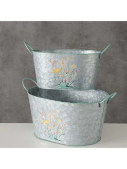 2-delige Set: Plantenpotten "Floriana" Grijs -Boltze boltze 2 delige set plantenpotten floriana grijs 3