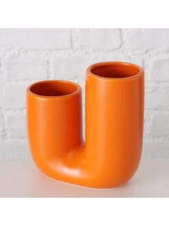 2-delige Set: Vazen "Filicio" Oranje - (H)17 Cm -Boltze boltze 2 delige set vazen filicio oranje h 17 cm 2