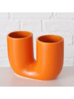 2-delige Set: Vazen "Filicio" Oranje - (H)17 Cm -Boltze boltze 2 delige set vazen filicio oranje h 17 cm 3