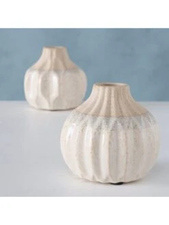 2-delige Set: Vazen "Malia" Beige - (H)9 Cm -Boltze boltze 2 delige set vazen malia beige h 9 cm 3