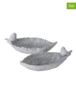 2-delige Set: Vogeldrinkbakken "Mirena" Grijs - (B) 25 Cm