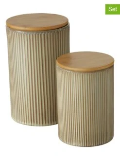 2-delige Set: Voorraaddozen "Marony" Lichtbruin