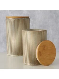 2-delige Set: Voorraaddozen "Marony" Lichtbruin -Boltze boltze 2 delige set voorraaddozen marony lichtbruin 4