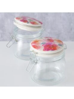 2-delige Set: Voorraadglazen "Karella" Roze - 450 Ml -Boltze boltze 2 delige set voorraadglazen karella roze 450 ml 6