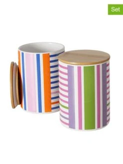 2-delige Set: Voorraadpotten "Future" Meerkleurig - (H)16 X Ø 12 Cm