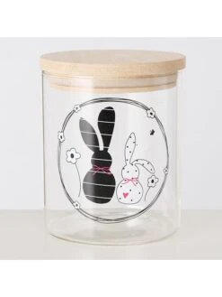 2-delige Set: Voorraadpotten "Happy" Transparant/naturel - 750 Ml -Boltze boltze 2 delige set voorraadpotten happy transparant naturel 750 ml 2