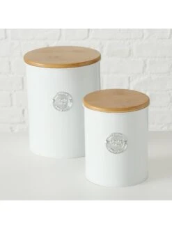2-delige Set: Voorraadpotten "Homa" Wit -Boltze boltze 2 delige set voorraadpotten homa wit 4