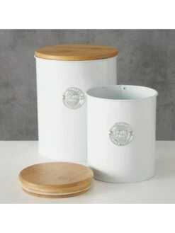 2-delige Set: Voorraadpotten "Homa" Wit -Boltze boltze 2 delige set voorraadpotten homa wit 6