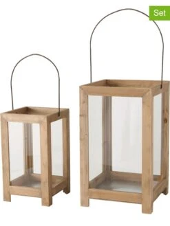 2-delige Set: Windlichten "Blexa" Naturel