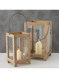 2-delige Set: Windlichten "Blexa" Naturel -Boltze boltze 2 delige set windlichten blexa naturel 6