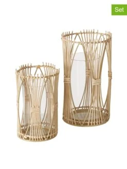 2-delige Set: Windlichten "Eireen" Naturel