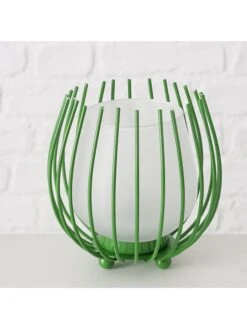 2-delige Set: Windlichten "Laval" Groen/roze - (H)13 X Ø 12 Cm -Boltze boltze 2 delige set windlichten laval groen roze h 13 x o 12 cm 3