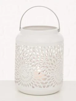 2-delige Set: Windlichten "Ozana" Wit/beige - (H)17 Cm -Boltze boltze 2 delige set windlichten ozana wit beige h 17 cm 1