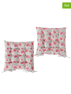 2-delige Set: Zitkussens "Melina" Roze - (L)40 X (B)40 Cm