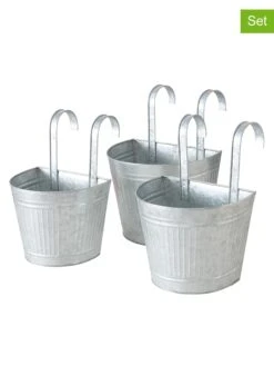 3-delige Set: Bloempotten "Elise" Zilverkleurig