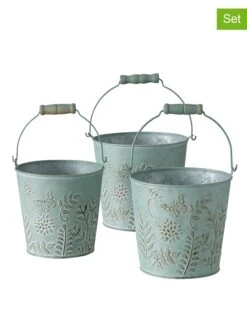 3-delige Set: Bloempotten "Gesa" Groen