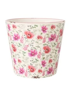 3-delige Set: Bloempotten "Melina" Wit/roze -Boltze boltze 3 delige set bloempotten melina wit roze 1