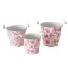 3-delige Set: Bloempotten "Roselia" Wit/roze -Boltze boltze 3 delige set bloempotten roselia wit roze