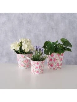 3-delige Set: Bloempotten "Roselia" Wit/roze -Boltze boltze 3 delige set bloempotten roselia wit roze 4