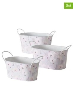 3-delige Set: Bloempotten 'Sarah" Lichtblauw