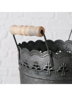 3-delige Set: Bloempotten "Shabby" Grijs -Boltze boltze 3 delige set bloempotten shabby grijs 2