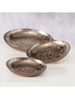 3-delige Set: Decoratieve Borden "Rustique" Goudkleurig -Boltze boltze 3 delige set decoratieve borden rustique goudkleurig 4