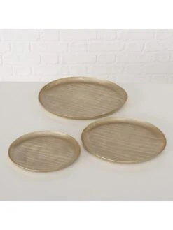 3-delige Set: Decoratieve Borden "Sango" Goudkleurig -Boltze boltze 3 delige set decoratieve borden sango goudkleurig 2