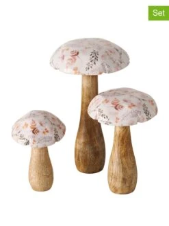 3-delige Set: Decoratieve Figuren "Albert" Lichtbruin - (H)26 Cm