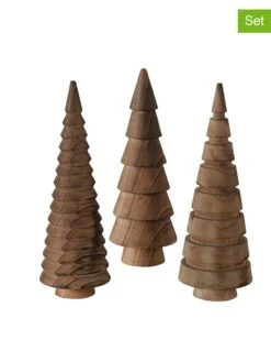 3-delige Set: Decoratieve Objecten "Abiola" Bruin - (H)23 Cm