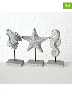 3-delige Set: Decoratieve Objecten "Caras" Grijs - (H)25 Cm