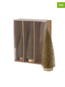 3-delige Set: Decoratieve Objecten "Tarvo" Goudkleurig - (H)32 Cm