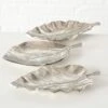 3-delige Set: Decoratieve Schalen "Blatt" Zilverkleurig - (L)26 X (B)14 Cm -Boltze boltze 3 delige set decoratieve schalen blatt zilverkleurig l 26 x b 14 cm