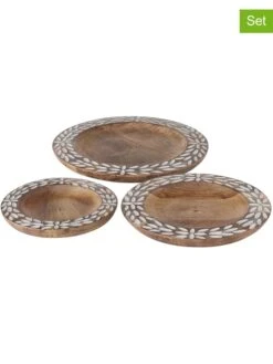 3-delige Set: Decoratieve Schalen "Jiol" Lichtbruin