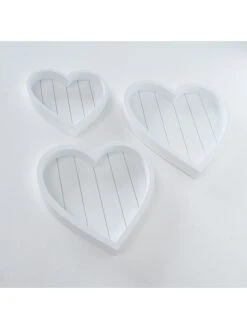 3-delige Set: Dienbladen "Hart" Wit -Boltze boltze 3 delige set dienbladen hart wit 4