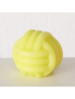 3-delige Set: Kaarsen "Knot" Geel/groen/roze - 3x 250 G -Boltze boltze 3 delige set kaarsen knot geel groen roze 3x 250 g 1