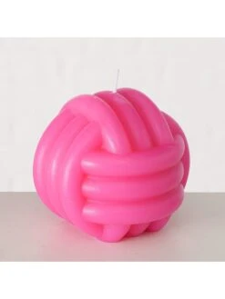 3-delige Set: Kaarsen "Knot" Geel/groen/roze - 3x 250 G -Boltze boltze 3 delige set kaarsen knot geel groen roze 3x 250 g 2