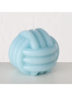 3-delige Set: Kaarsen "Knot" Lichtblauw/wit - 3x 250 G -Boltze boltze 3 delige set kaarsen knot lichtblauw wit 3x 250 g 2