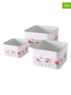 3-delige Set: Opbergkisten "Melina" Lichtbruin