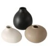 3-delige Set: Vazen "Darleen" Zwart/crème/beige - (H)11 Cm -Boltze boltze 3 delige set vazen darleen zwart creme beige h 11 cm