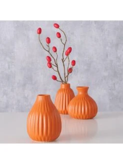 3-delige Set: Vazen "Esko" Oranje - (H)12 Cm -Boltze boltze 3 delige set vazen esko oranje h 12 cm 4