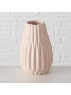 3-delige Set: Vazen "Wilma" Lichtroze/crème - (H)13 X Ø 10 Cm -Boltze boltze 3 delige set vazen wilma lichtroze creme h 13 x o 10 cm 2