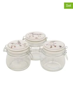 3-delige Set: Voorraadglazen "Mikkel" Wit - (H)11 X Ø 11 Cm