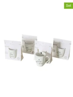 4-delige Set: Bekers "Familie" Wit - 330 Ml