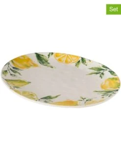 4-delige Set: Borden "Lemony" Geel/wit - (L)39 X (B)31 Cm