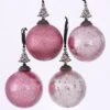 4-delige Set: Kerstballen "Moranio" Lichtroze/roze - Ø 10 Cm -Boltze boltze 4 delige set kerstballen moranio lichtroze roze o 10 cm