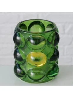 4-delige Set: Windlichten "Bubbles" Meerkleurig - (H)10 Cm -Boltze boltze 4 delige set windlichten bubbles meerkleurig h 10 cm 1