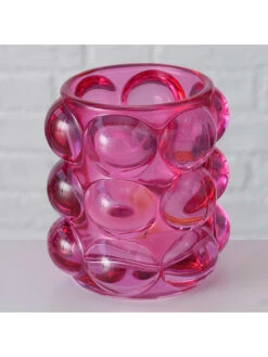 4-delige Set: Windlichten "Bubbles" Meerkleurig - (H)10 Cm -Boltze boltze 4 delige set windlichten bubbles meerkleurig h 10 cm 3