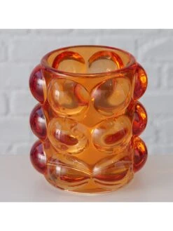 4-delige Set: Windlichten "Bubbles" Meerkleurig - (H)10 Cm -Boltze boltze 4 delige set windlichten bubbles meerkleurig h 10 cm 4