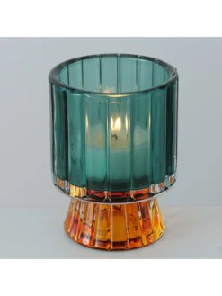 4-delige Set: Windlichten "Glance" Meerkleurig - (H)7,5 Cm -Boltze boltze 4 delige set windlichten glance meerkleurig h 7 5 cm 4