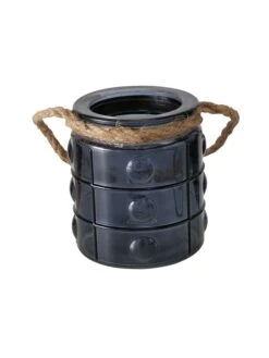 4-delige Set: Windlichten "Trax" Donkerblauw - (H)8 Cm -Boltze boltze 4 delige set windlichten trax donkerblauw h 8 cm 3